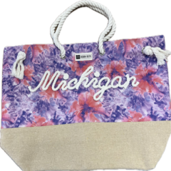 Robin Ruth Michigan Beach Tote -Purple Floral